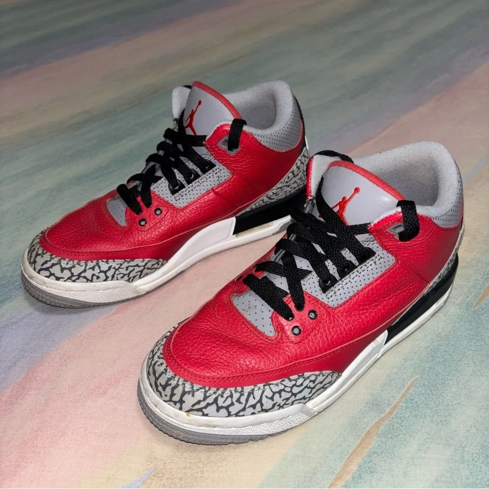 Nike Air Jordan 3 Retro SE (GS) ‘Unite’ Fire Red Cement Grey CQ0488-600 Size 7Y